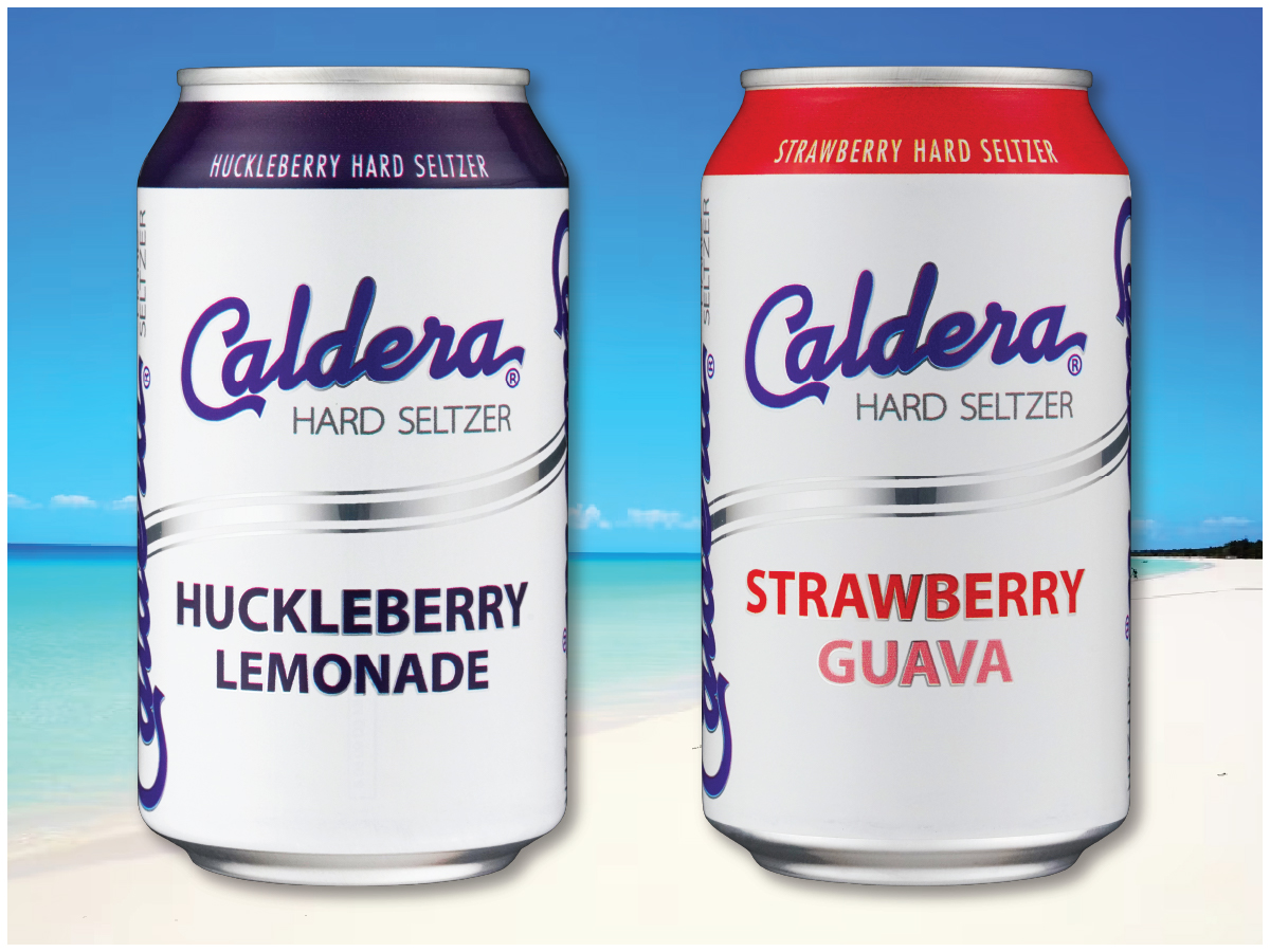Hard seltzer cans from Caldera Brewing