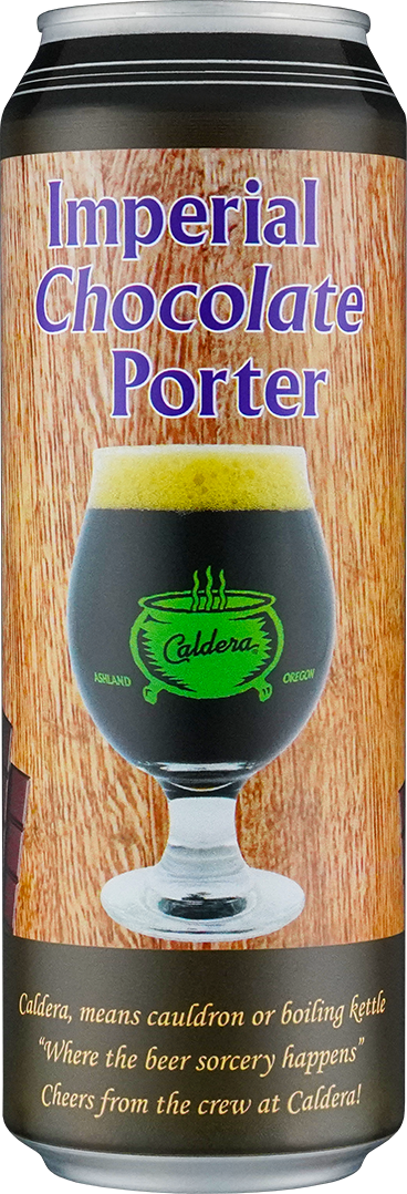 Imperial Chocolate Porter craft beer can from Caldera Brewing in Ashland Oregon