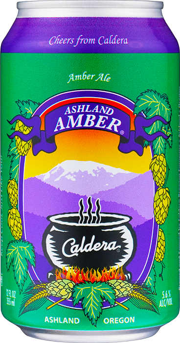 Ashland Amber craft beer can from Caldera Brewing in Ashland Oregon