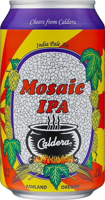 Mosaic IPA craft beer can from Caldera Brewing in Ashland Oregon