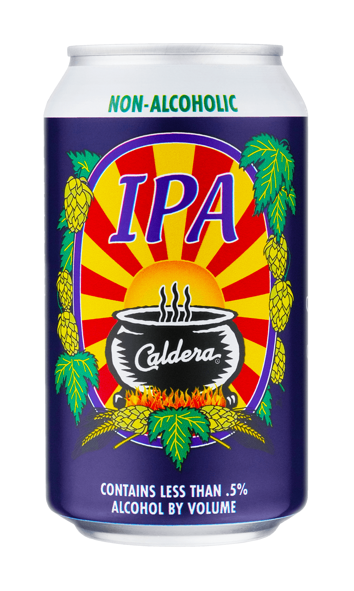 NA IPA craft beer can from Caldera Brewing in Ashland Oregon