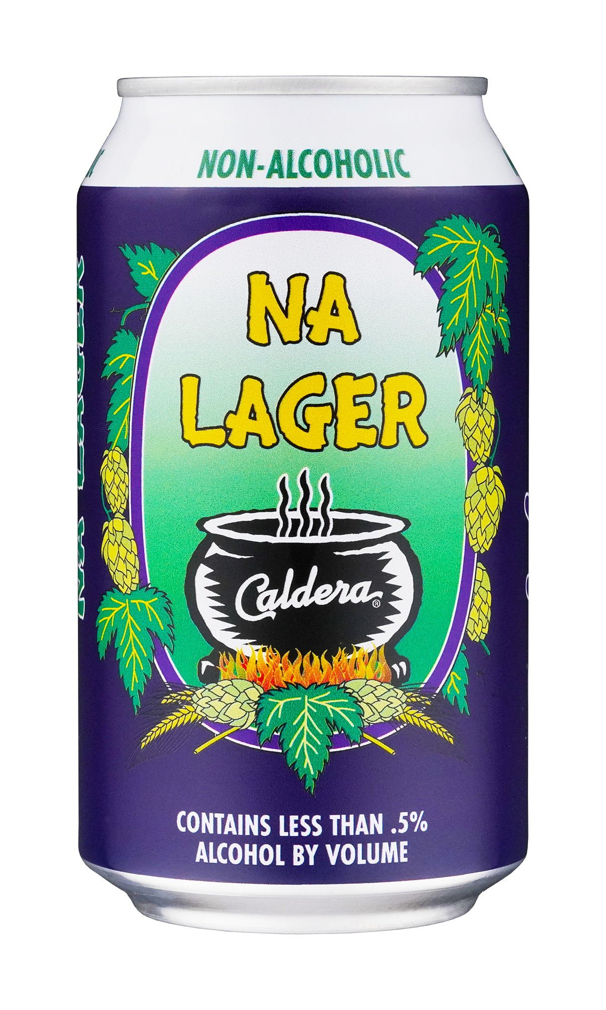 NA Lager craft beer can from Caldera Brewing in Ashland Oregon