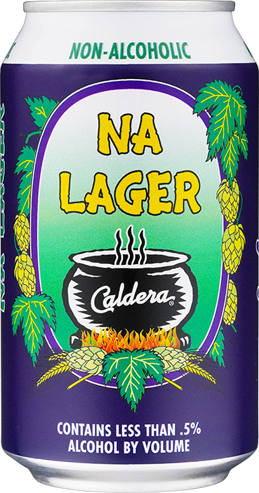NA Lager craft beer can from Caldera Brewing in Ashland Oregon
