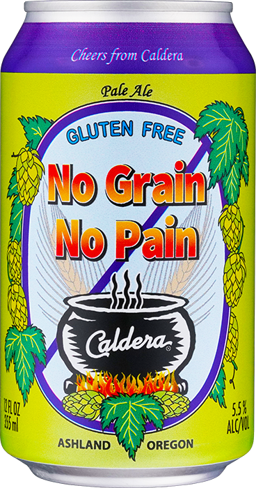 No Grain No Pain GF Pale Ale craft beer can from Caldera Brewing in Ashland Oregon