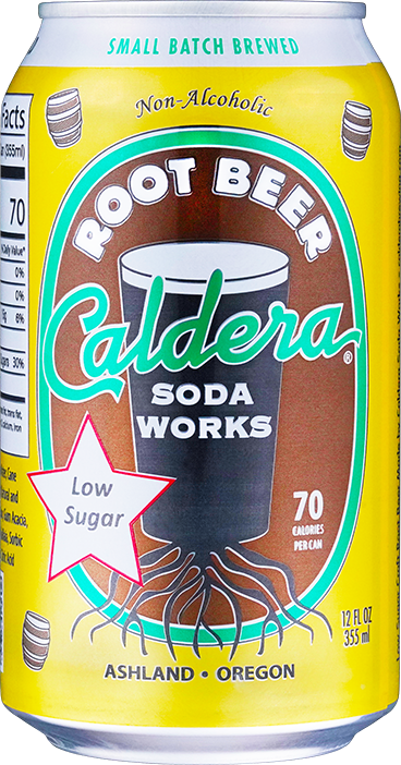 Caldera Soda Works non-alcoholic root beer can