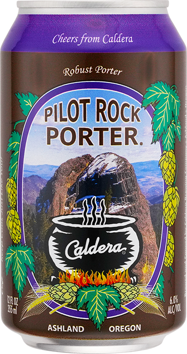 Pilot Rock Porter craft beer can from Caldera Brewing in Ashland Oregon